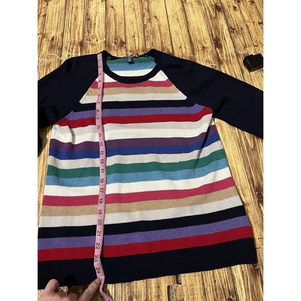 Chaps Raglan Sweater Colorful Striped - Picture 4 of 7